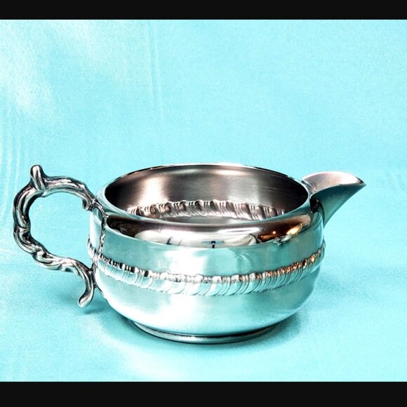 Viking Plate Silver Creamer, Sugar Bowl & Tray Set - Canadian Made - Picture 4 of 11